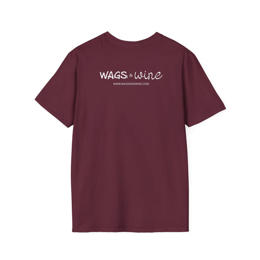 Wine Drinking Dog Snuggling Tee