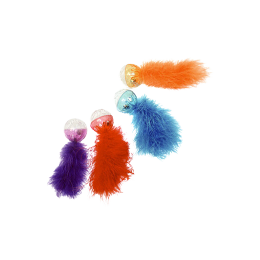 Lattice Ball With Feather Cat Toy (Qty 2)