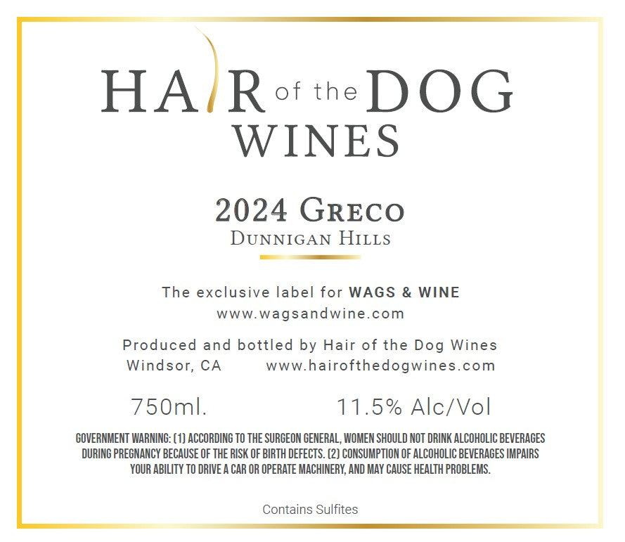 Hair of the Dog Wines, 2024 Greco