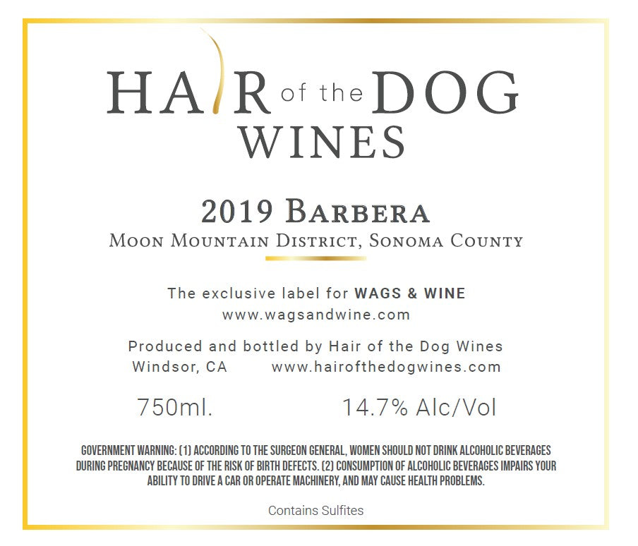 Hair of the Dog Wines, 2019 Barbera