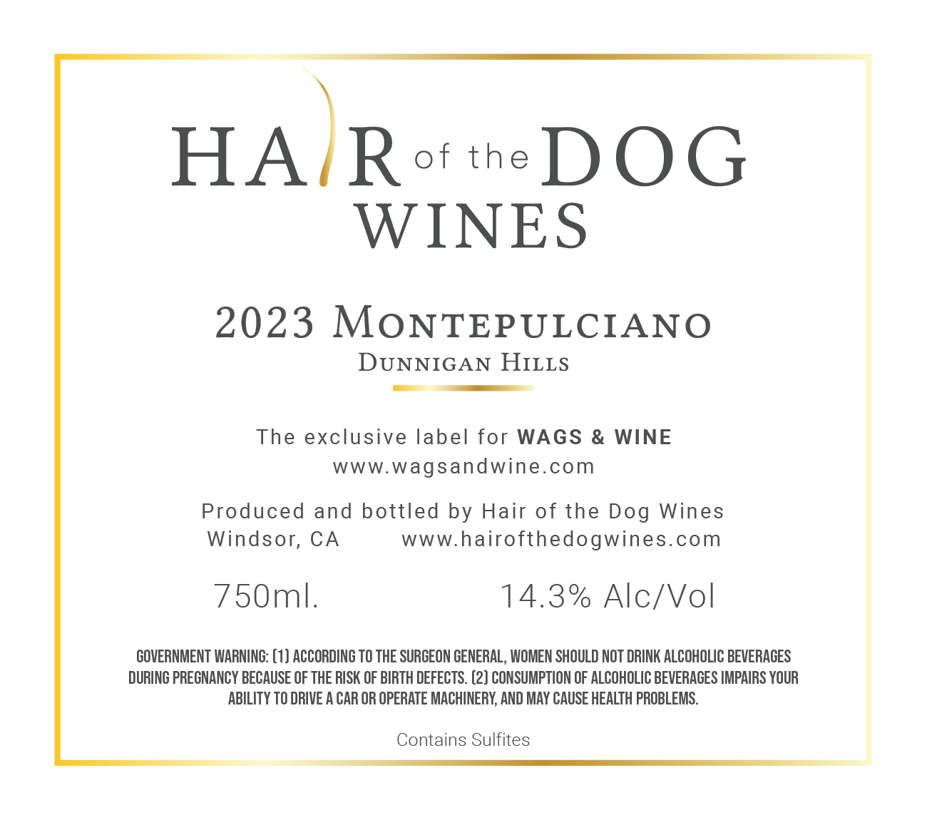 Hair of the Dog Wines, 2023 Montepulciano