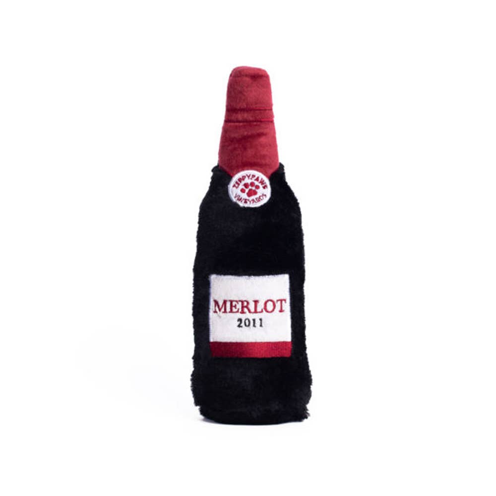 Red Wine Squeak Dog Toy 10”