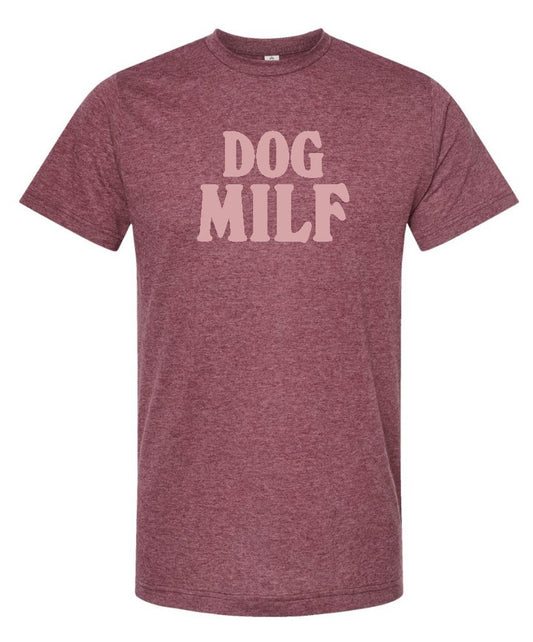 Dog MILF Tee, Burgundy
