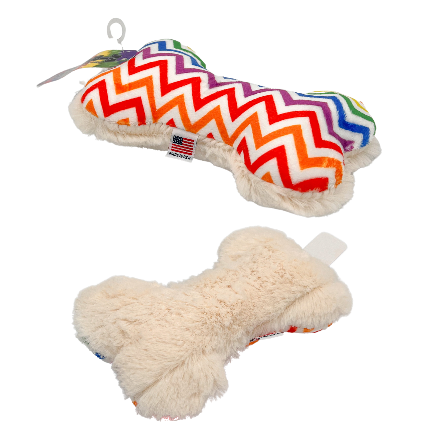 Rainbow Chevron Pride Bone Dog Toy