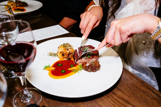  Gourmet Meal with Red Wine