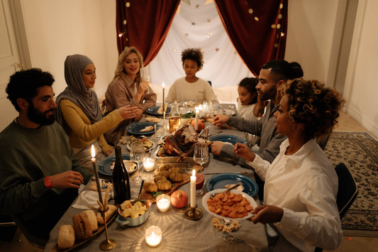  holiday wine table spread