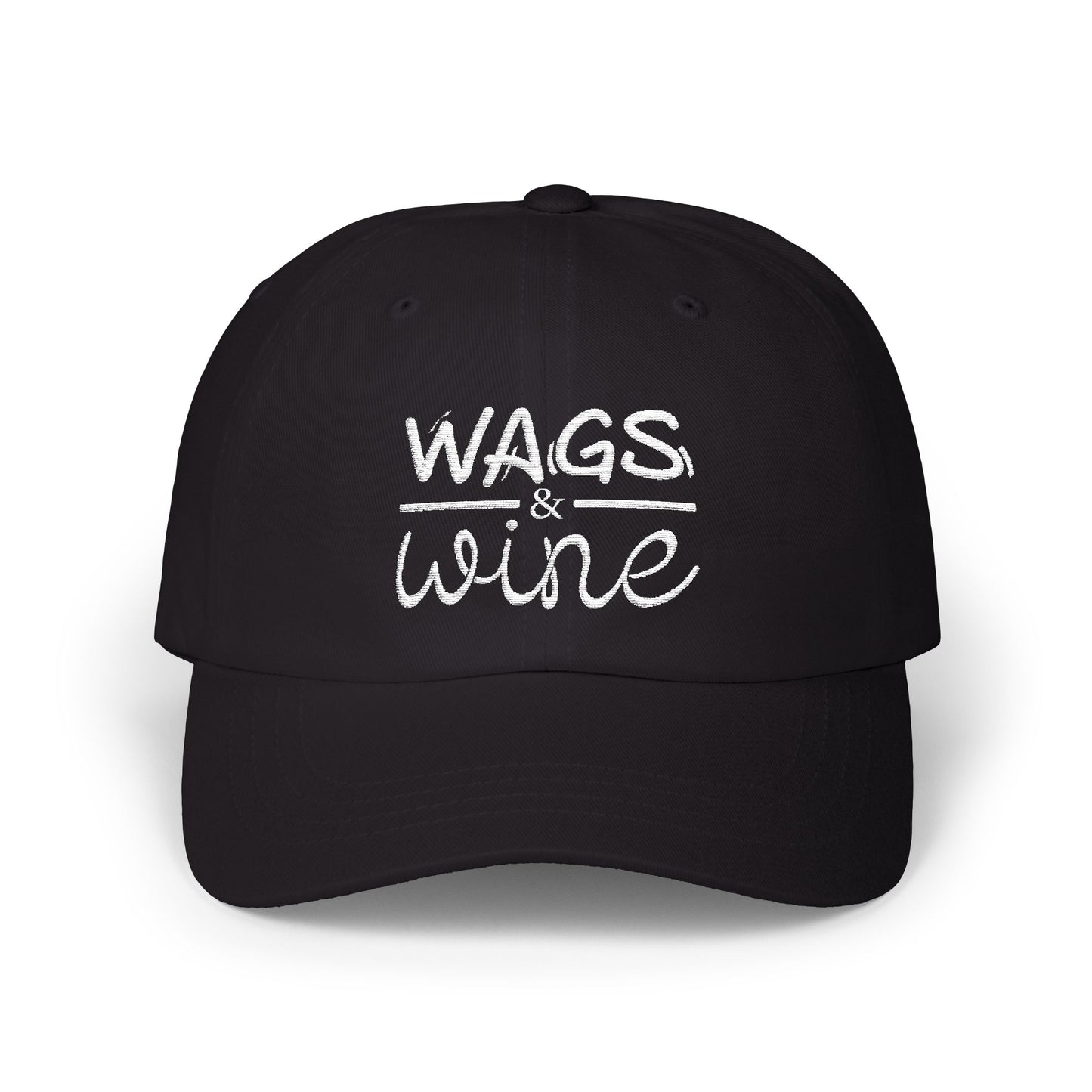 Wags & Wine Embroidered Baseball Hat