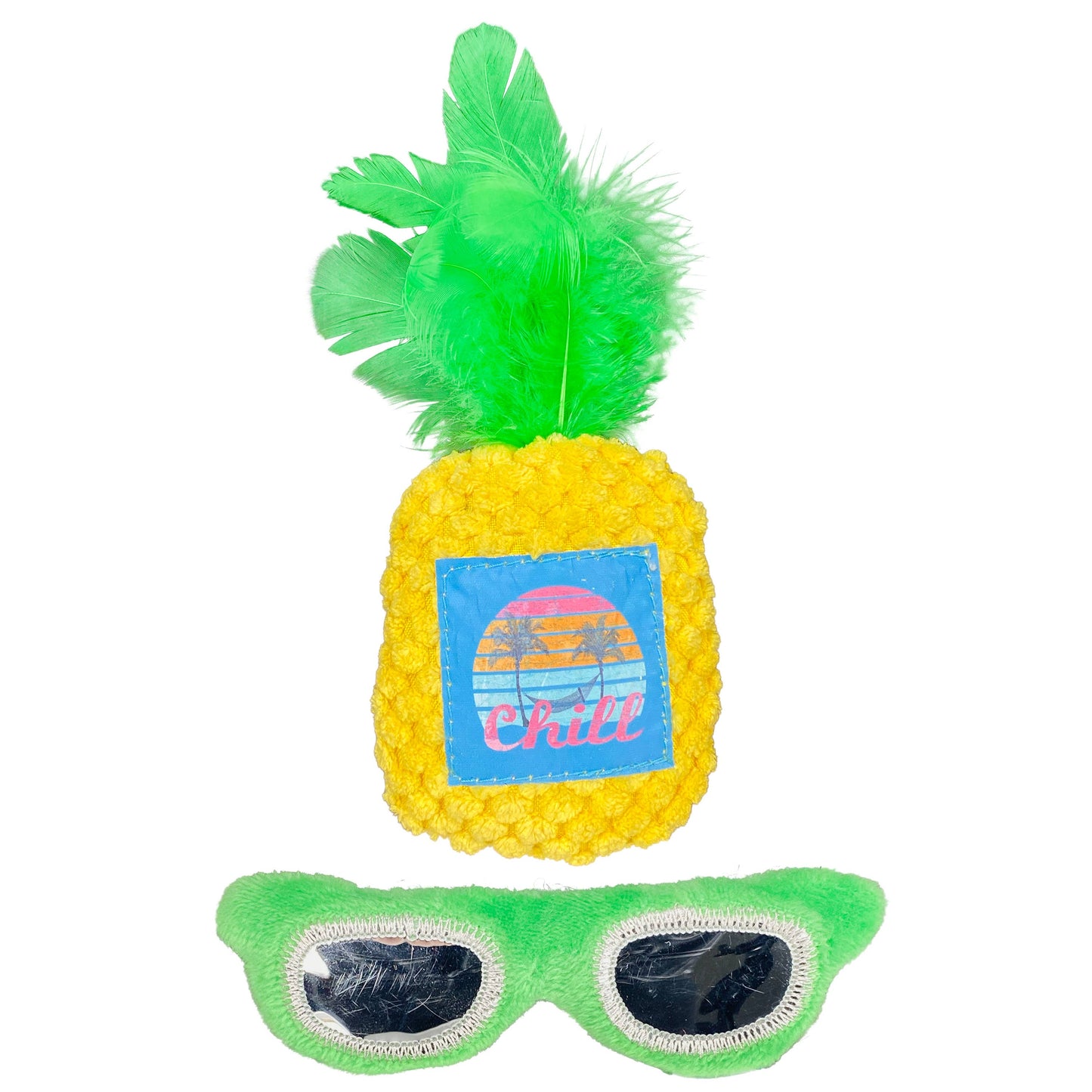 Multipet Margaritaville® Pineapple & Sunglasses Cat Toy 6"