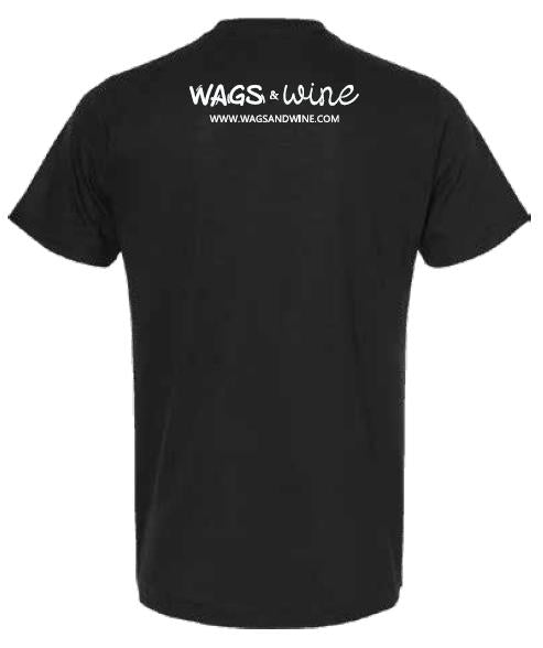 Wags & Wine Logo Text Tee, Black