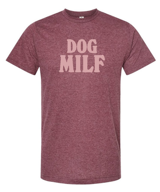 Dog MILF Tee, Burgundy
