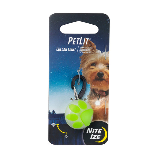 PetLit Collar Light - Lime Paw