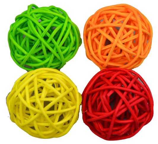 Woven Rattan Balls Cat Toys (Qty: 2)